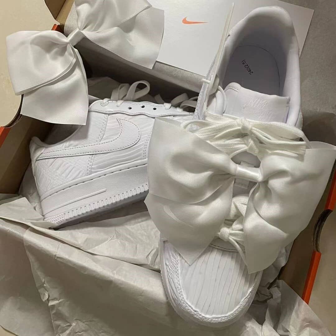 【2024春夏新作!】🔥史上最も夢のある「オーバーサイズリボン Air Force 1」❤️この靴を履くと、足が超長く見える!