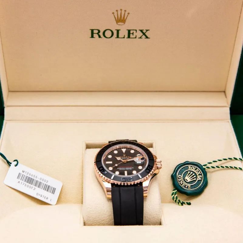 ROLEX ヨットマスター 自動巻き ブラック 文字盤 ローズゴールド1 m126655-0002