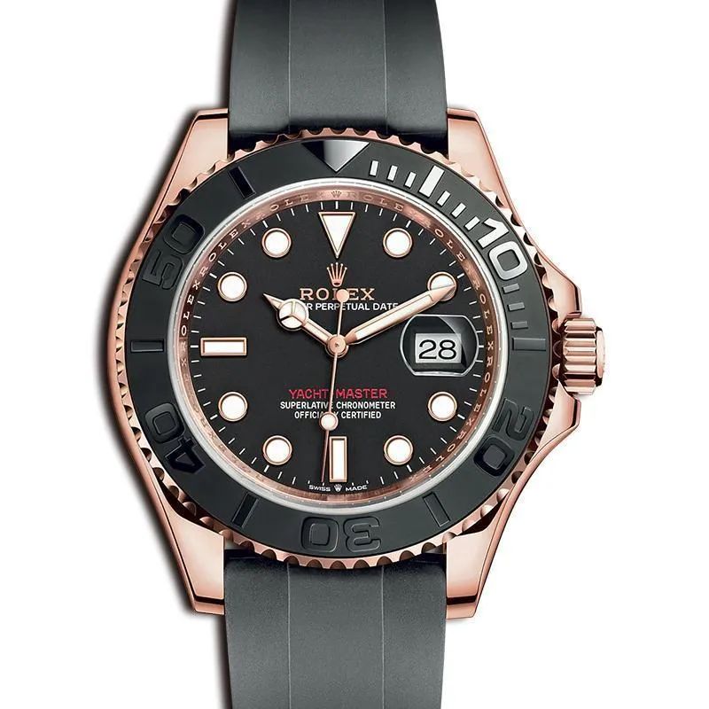 ROLEX ヨットマスター 自動巻き ブラック 文字盤 ローズゴールド1 m126655-0002