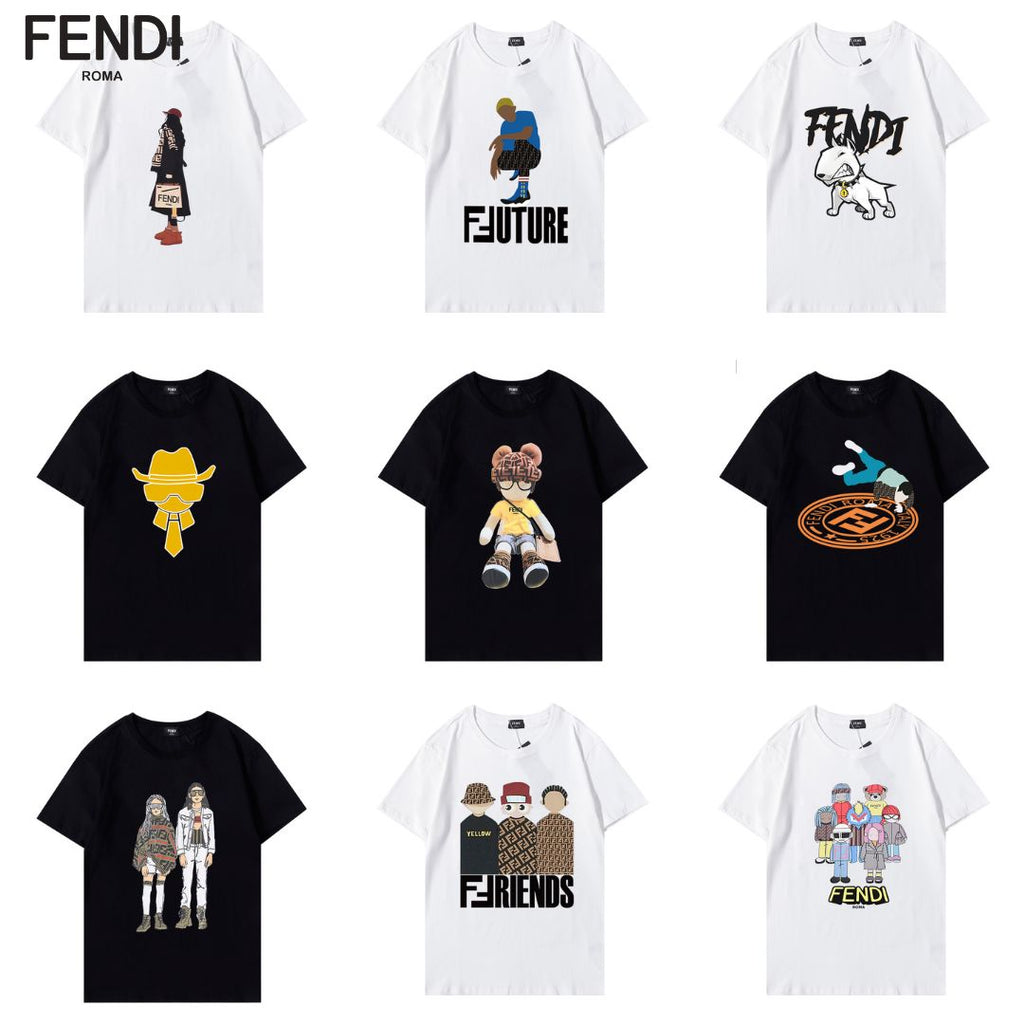 【FENDI】2枚目半額！ 新作 複数のキャラクター Tシャツ