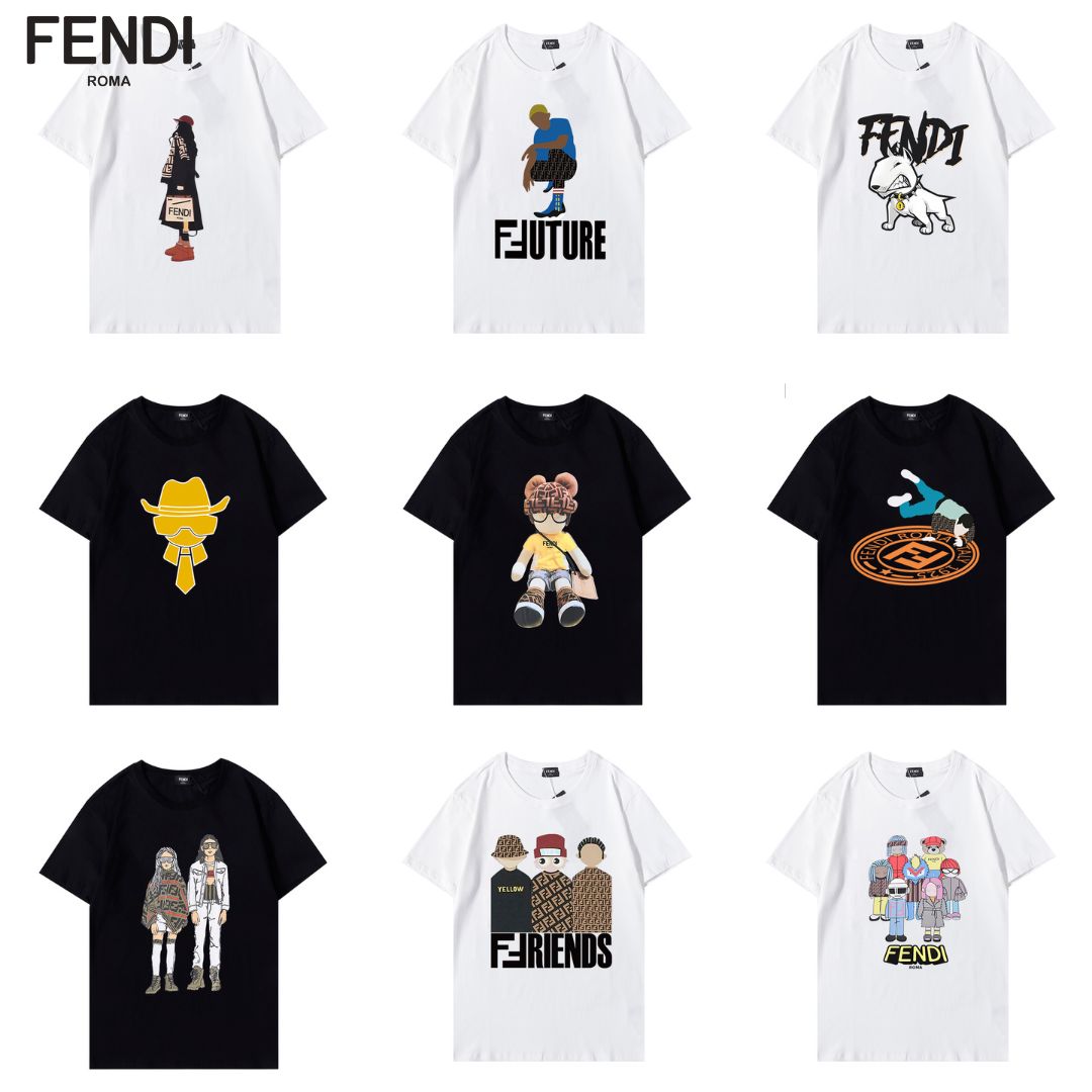 【FENDI】2枚目半額！ 新作 複数のキャラクター Tシャツ