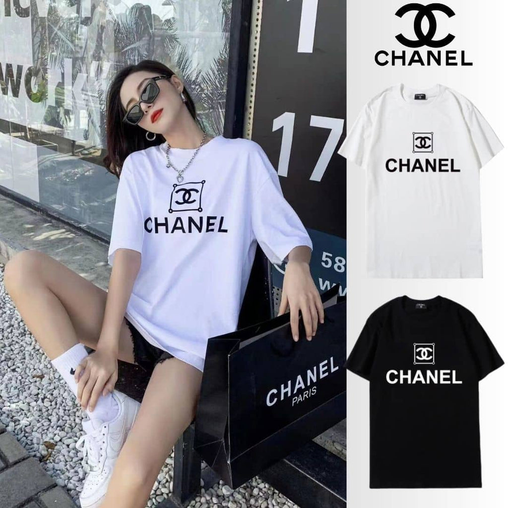 【CHANEL】2枚目半額！通気性がよい ロゴプリントTシャツ