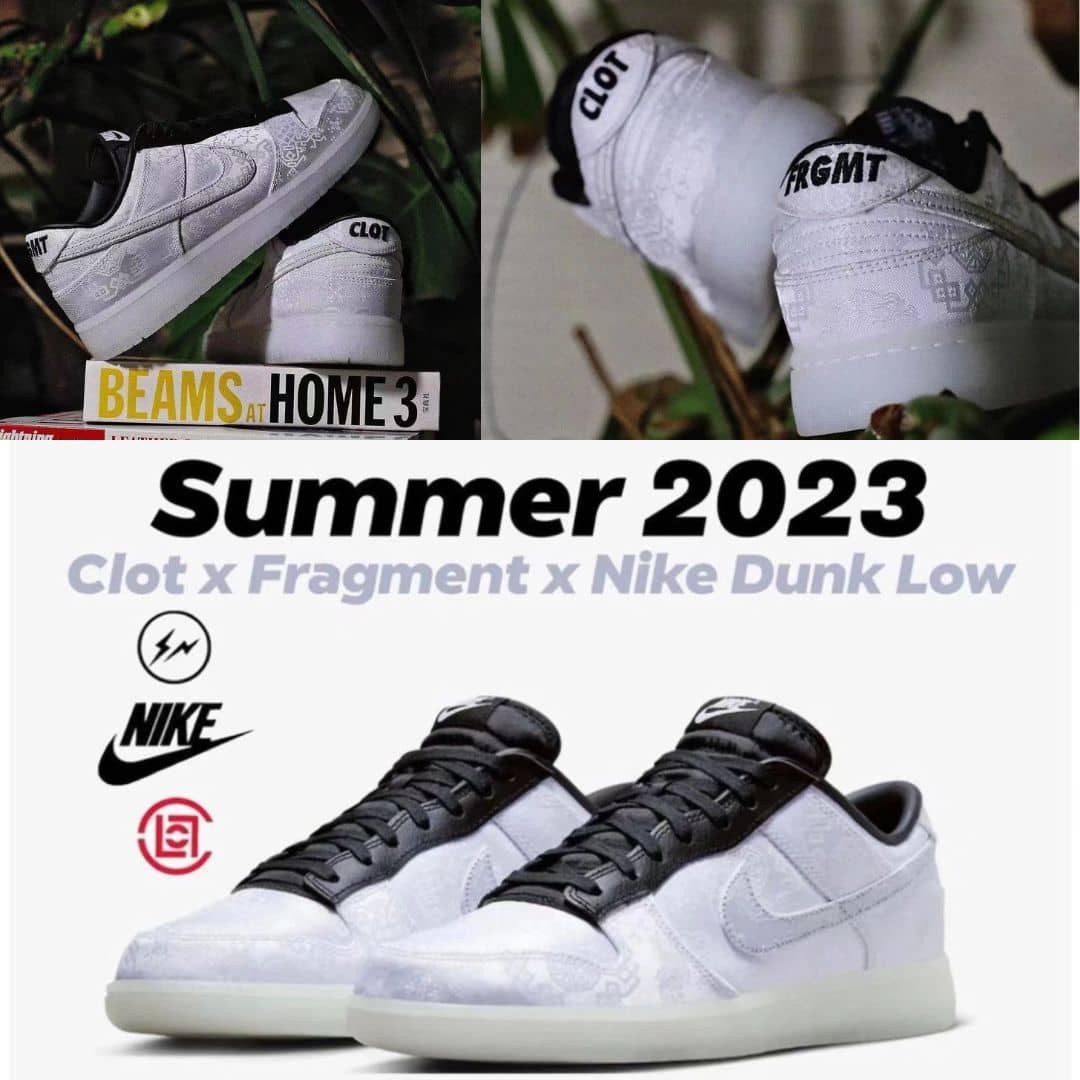 【在庫限り】5/19・5/20発売｜CLOT × Fragment × Dunk Low "White/Black"★超人気！■男女兼用🔥お見逃しなく！