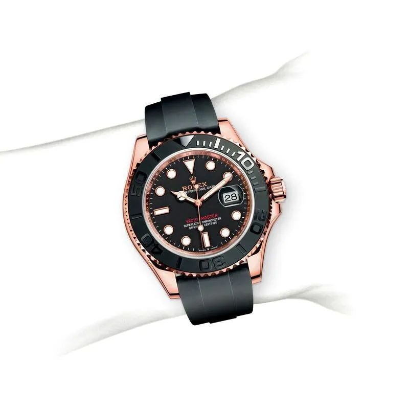ROLEX ヨットマスター 自動巻き ブラック 文字盤 ローズゴールド1 m126655-0002