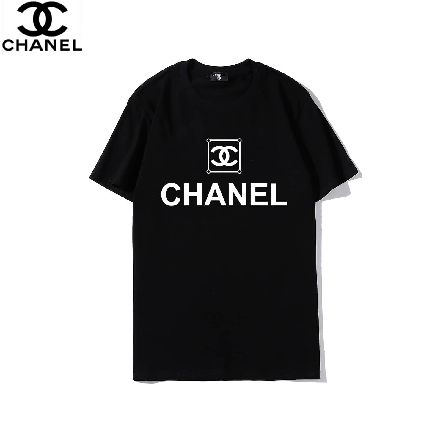 【CHANEL】2枚目半額！通気性がよい ロゴプリントTシャツ