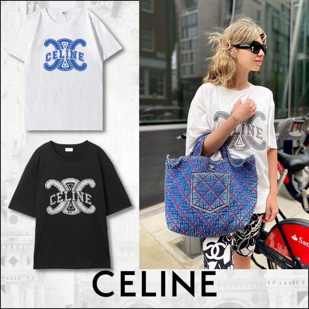 【CELINE】2枚目半額！☆ クルーネックTORIOMPHE Tシャツ