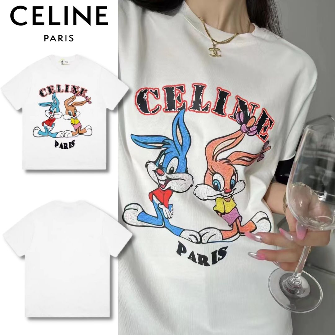 【CELINE】2023年限定販売！2枚目半額！☆ クルーネックラビット半袖Tシャツ