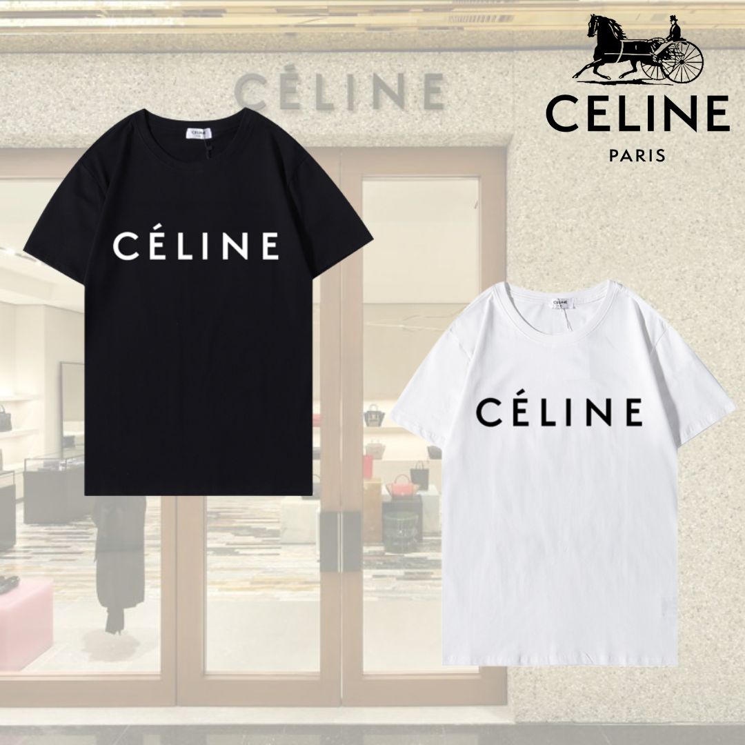 【CELINE】2枚目半額！☆ ロゴ コットンTシャツ