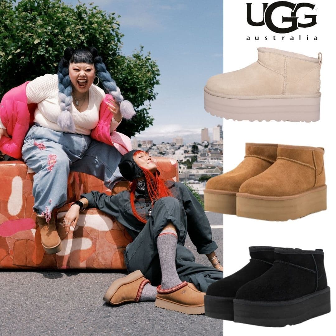 【UGG】秋冬に大活躍！🔥雑誌掲載🌹多くのセレブが愛用するCLASSIC ULTRA MINI PLATFORM💓日本人気上昇中↑↑↑今絶対買うべき！