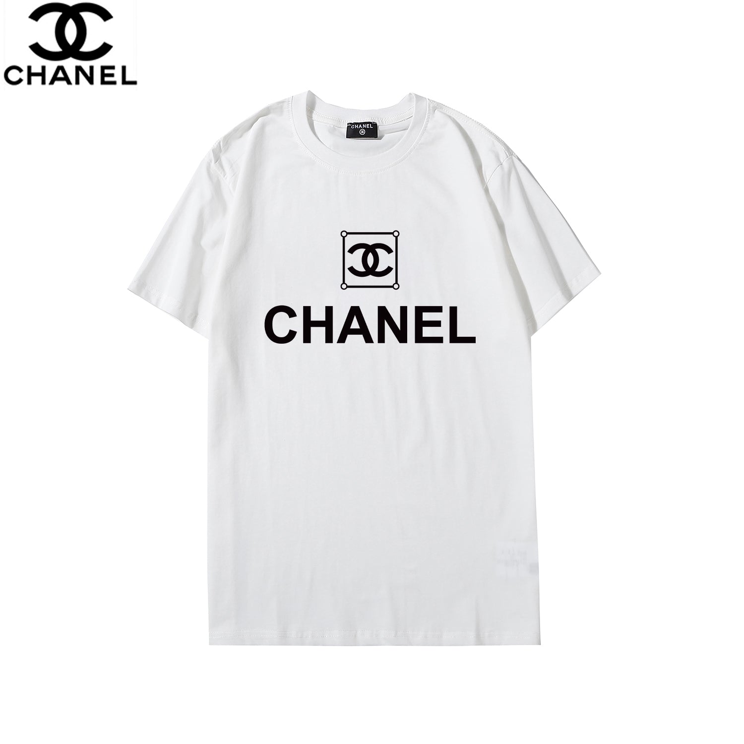 【CHANEL】2枚目半額！通気性がよい ロゴプリントTシャツ