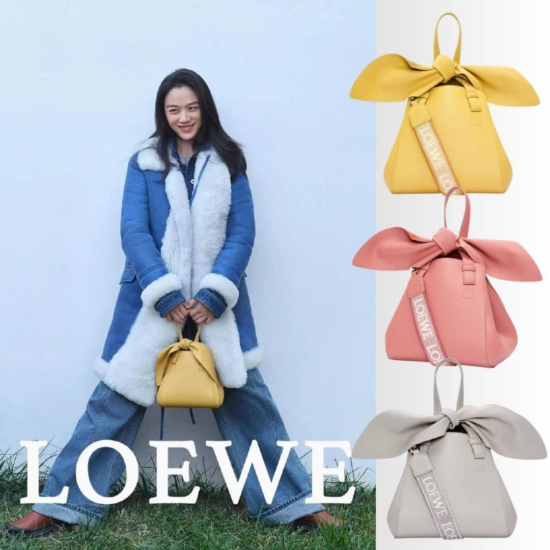 【LOEWEロエベが卯年を記念】2023新作！Hammock Bunny バッグ 🔥卯年を祝しウサギの耳ようなリボン付きデザインが新登場