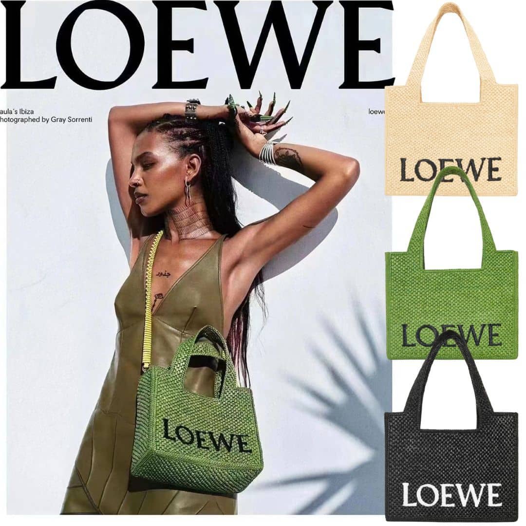 【LOEWE】🔥バスケットバッグの最新作が登場！「MORE」雑誌掲載❤️本田 翼さんが推す！★Paula's ロゴ刺繍ラフィア トートバッグ