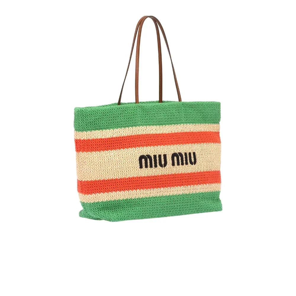 【Miu Miu】2023新作！雑誌掲載！中条あやみさん愛用の Raffiaトートバッグ🔥絶好の機会をお見逃しなく！